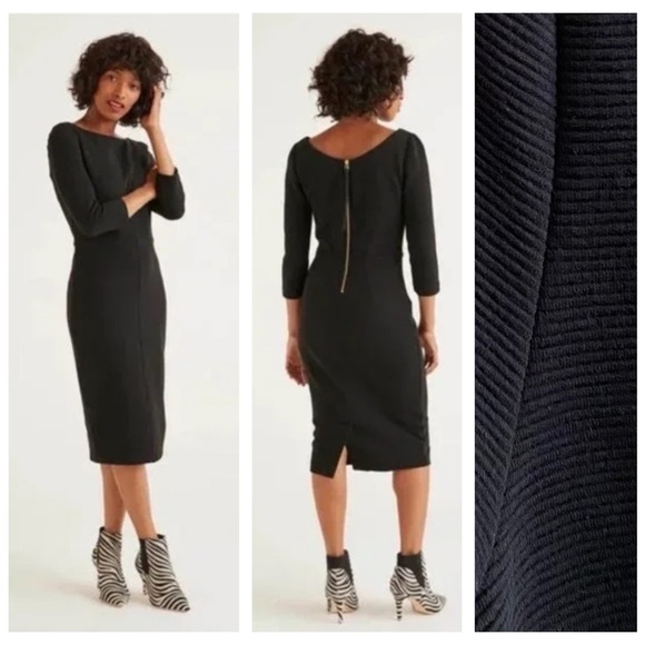 Boden Dresses & Skirts - Boden Black Long Sleeve Aurelia Ottoman Dress 6